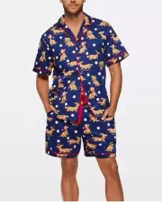 XXXL NEW PETER ALEXANDER MENS PENNY DACHSHUND DOG PJ TOP SHORTS SET $119 XMAS