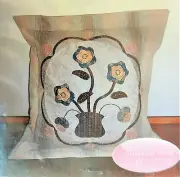 Bonnie Blooms Cushion (Pillow) Pattern Busyfingers Patchwork Sue Daley Designs