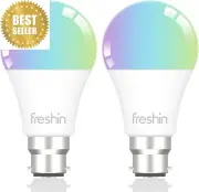 Smart B22 9W RGBCW Wifi LED Bulb, Dimmable, Alexa Google Home, 2.4GHz, 2 Pack