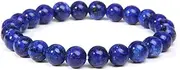 [QJZM] Lapis Lazuli Bracelets Men Natural Energy Lazuli Bracelet Polished 8mm Lazurite Beads Bangle Pulsera Women Jewelry Gift-13_17 centimeters