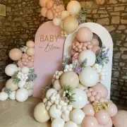 Boho Dusty Pink Balloon Arch Garland Kit, 137pcs Blush Pink White Sand and Ivory