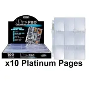 10x Ultra PRO 9-Pocket Platinum Binder Pages Standard Cards Pokemon AFL NRL MTG