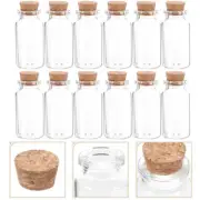 12pcs Glass Bottles Vials Jars Glass with Cork Stopper Storage Bottles Mini