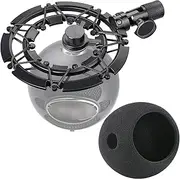 Blue Snowball Shock Mount with Pop Filter Matching Mic Boom Arm Stand, Compatible for Blue Snowball iCE USB Mic by YOUSHARES
