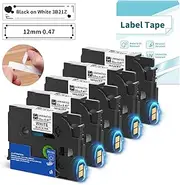 Label Maker Tape Replacement for Brother P-Touch Label Tape 12mm 0.47 Inch Laminated White TZe-231 Tz Tape Brothers Label Maker Refills, Compatible with PTD-210 H110 D220 H110, VolenGo 3B21Z 5-Pack