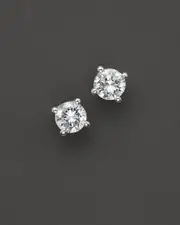 Certified Diamond Stud Earrings in 14 Kt. White Gold, 2.0 ct. t. w.