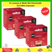 3x Lavazza A Modo Mio Passionale 16 Coffee Capsules | NEW AU