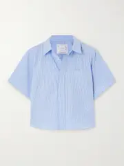 [Sacai] Sacai - Cropped Poplin Shirt - Light blue - 1 1 Blue