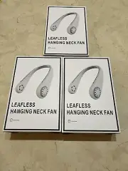 Lot 3x Portable Wireless Hanging Neck Fan by Leafless USB Charge Travel Fan NEW