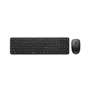 RAPOO Wireless Optical Mouse & Keyboard Black -2.4G Connection, 10M Range, Spill-Resistant, Retro Style Round Key, 1000DPI Black KBRP-X260S-BLACK