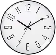 SHUTKMVCW Wall Clocks Battery Operated,12 inch Large Wall Clock Silent Non Ticking Modern Wall Clocks for Living Room Bedroom Office Classroom, Kitchen Wall Clock (White and Black)