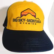 Big Sky Montana Hat Strapback Ski Resort Unisex Cap GldBlk