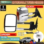 Chrome Electric Towing Mirrors for Mitsubishi Triton ML MN 05-15 w/ Indicators