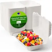 JOLLY CHEF Clamshell Take Out Food Containers, [9 * 6" 75-Pack] To Go Containers