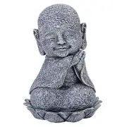 Seated Jizo Monk With Head Tilted Figurine New