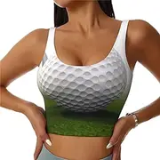 [LHDGBNV] Sports Bras for Women, U Back Removable Womens Tank Tops Golf Ball Funny Yoga Print Workout Bras