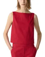 Theory Bateau Neck Linen Cropped Top
