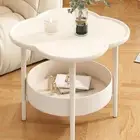 2 Tier Side Table Modern NightStand Bedside Table for Bed Office Couch
