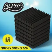 40pcs Alpha Studio Acoustic Foam Sound Absorbtion Proofing Panels Wedge