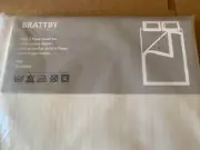 IKEA BRATTBY 4-Piece Flat Fitted Shams Cotton Sateen Sheet Set - White / FULL