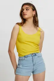 Light Must Ribbed Scoop Neck Cami - Size S, Women's Trial Jersey