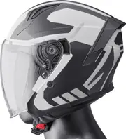 GMS-Moto Vectus Graphic, open face helmet , color: Dark Grey/White , size: S