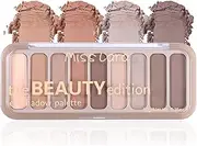 YBUETE 9 Colors Full Matte Eyeshadow Palette, Daily Nude Eyeshadow Palette Long-lasting Coloring, Versatile Basic Neutral Eye Makeup Delicate Matte Finish, Smoky Eye Shadow for Makeup Beginners