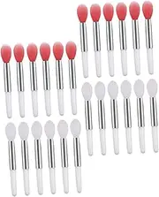 SAFIGLE 24Pcs Silicone Lip Brush Applicators Transparent Lip Brushes for Lipstick Lip Gloss Makeup Portable Lightweight for Travel Everyday Use