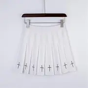 Mfacl Maxi Skirt Fluffy Skirts for Women Pleated Skirt Women High Waist Pleated Skirt Elastic Waist (Color : White, Size : XLarge)