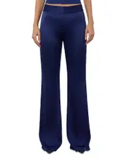 Alice and Olivia Andrew Satin Mid Rise Bootcut Pants