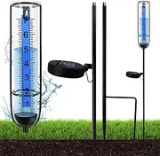 Rain Gauge for Outdoor use, rain Gauge for Garden, Frost-Proof Glass, rainwater Gauge, rainwater Gauge with Ground Spike, Water Gauge for rain Gauge, for Lawn, Yard and Garden Decoration