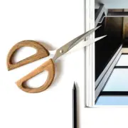 Objectry Dot Wooden Scissors - Solid Wood, Circular Design, Sharp Blades