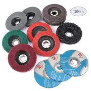 15Pcs 115mm Grinding Wheel Set Flap Disc Abrasive Cutting Tool for Angle Grinder