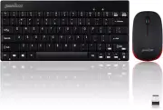Perixx PERIDUO-712B Wireless Mini Keyboard and Mouse Set, Black, US Black
