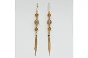 14k Gold plated Austrian crystals dangle antique style earrings