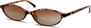 [GUVIVI] Retro Oval Sunglasses for Women Chic Cat Eye 90s Sunnies Lightweight Narrow Shades Trendy UV protection Sun Glasses, Tortoise Frame - Gradient Brown Lens, Small
