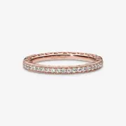 *BRAND NEW* Pandora 14k Rose Gold-Plated Clear CZ Sparkle & Hearts Ring 180963CZ