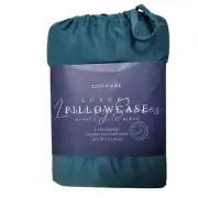 Cosy House Collection DARK TEAL Full Standard Queen Bamboo Blend Pillowcase Set