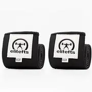 EliteFTS Super Heavy Wrist Wraps Black 60cm - Professional Quality Wrist Support with Heavy Duty Thumb Loop - Best Wrap for Powerlifting Competition, Strength Training, Bodybuilding