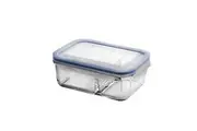 Tempered Glass Duo Type Rectangle Container - 670mL