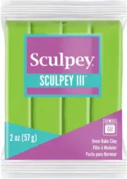 III Polymer Oven-Bake Clay, Granny Smith Green, Non Toxic, 2 Oz. Bar, Great for