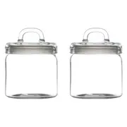 2x Maxwell & Williams 1L Glass Refresh Canister Kitchen Food Storage Organiser