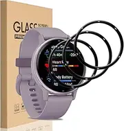 [3 Pack] for Garmin Vivoactive 5 Screen Protector, 3D Curved Full Coverage Black Edge Anti-Scratch Anti-Bubble HD Clear Flexible Protective Film for Garmin Vivoactive 5