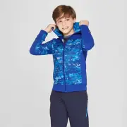 C9 Champion Boys' Printed Tech Fleece Full Zip Hoodie Blue Size X-Small (4-5)
