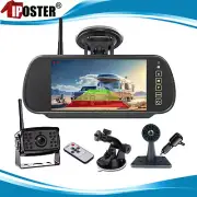 Wireless 7" Quad Mirror Monitor DVR Backup Camera for Truck Caravan Reversing