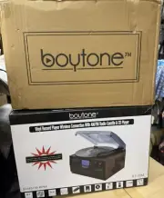Boytone BT-22M Bluetooth Record Player Turntable AM/FM Radio Cassette CD