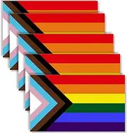 5 PCS Pride Flag Sticker,LGBTQ Rainbow Banner Decal For Car Bumper Window Laptop