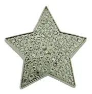 New Classic Silver Star Belt Buckle Rhinestones Rock Punk Tattoo Iced Cowgirl