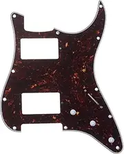 [Musiclily] Pro 11 Hole Guitar Strat Pickguard HH for American/Mexican Fender Standard Stratocaster Modern Style, 4Ply Tortoise Shell