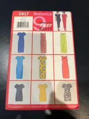 Butterick Sewing Pattern 5417 Misses Dresses Sizes 6 8 10 UNCUT 1998 Easy